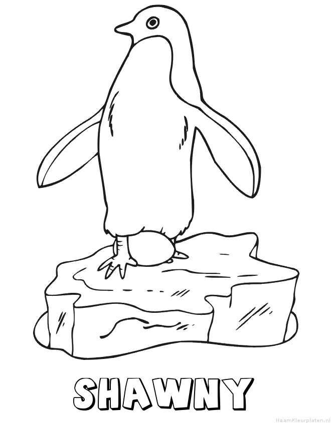Shawny pinguin kleurplaat