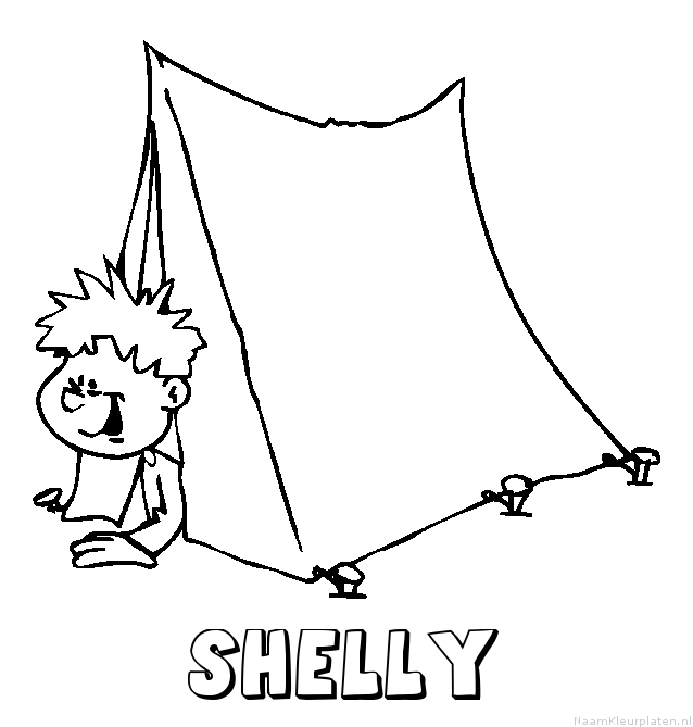 Shelly kamperen kleurplaat