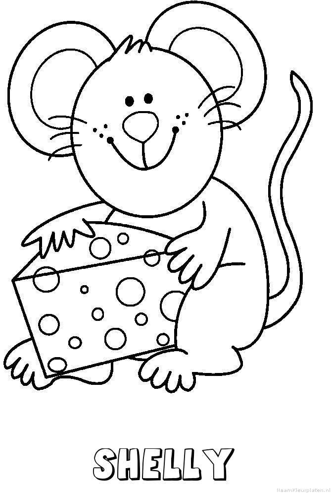Shelly muis kaas kleurplaat