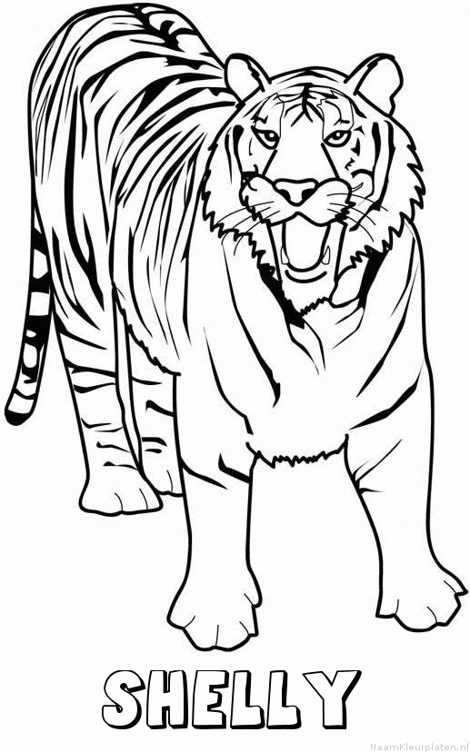 Shelly tijger 2 kleurplaat