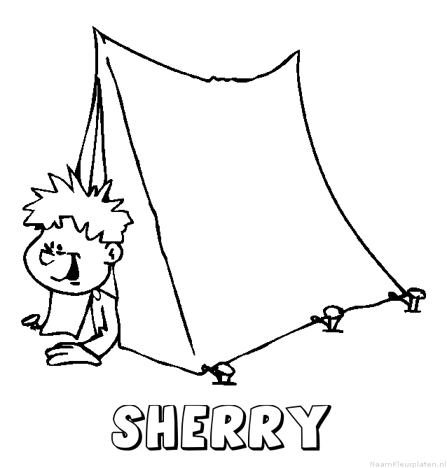 Sherry kamperen kleurplaat