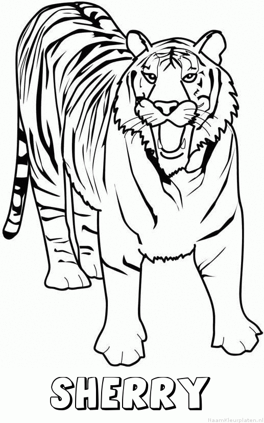 Sherry tijger 2 kleurplaat