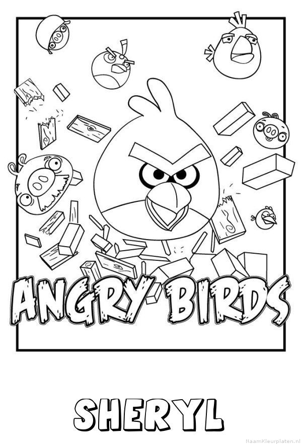 Sheryl angry birds kleurplaat