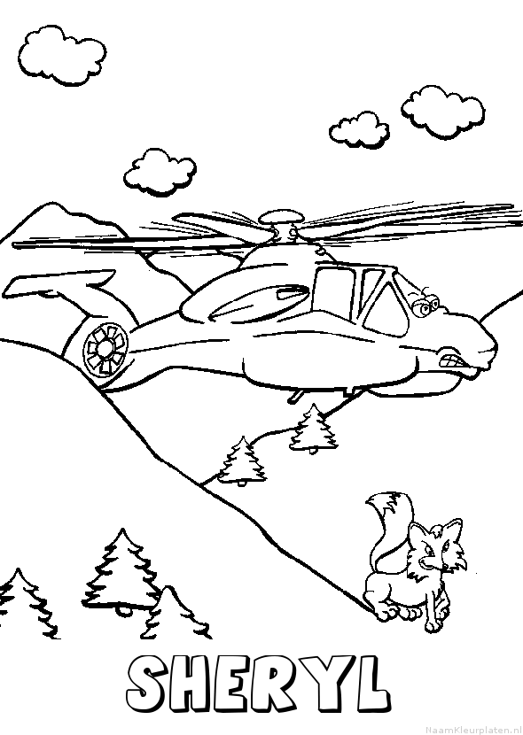 Sheryl helikopter kleurplaat