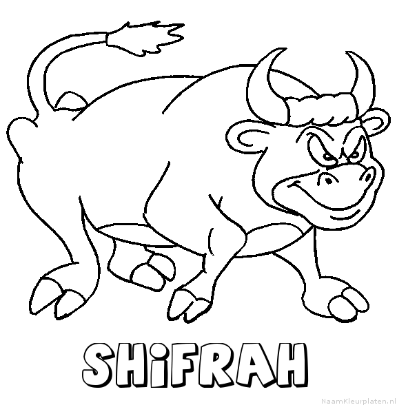 Shifrah stier kleurplaat