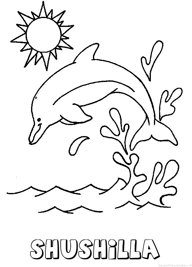 Shushilla dolfijn kleurplaat