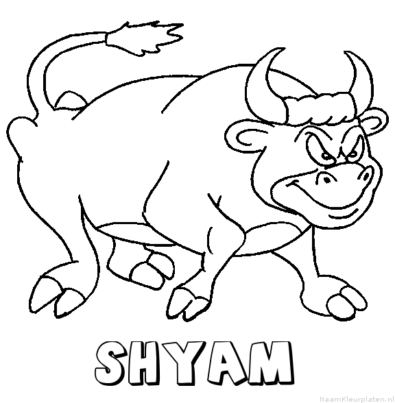 Shyam stier kleurplaat
