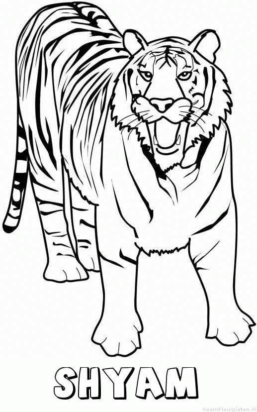 Shyam tijger 2 kleurplaat