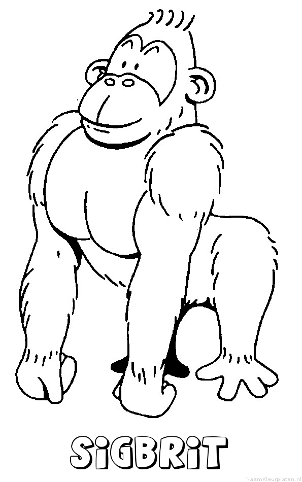 Sigbrit aap gorilla kleurplaat