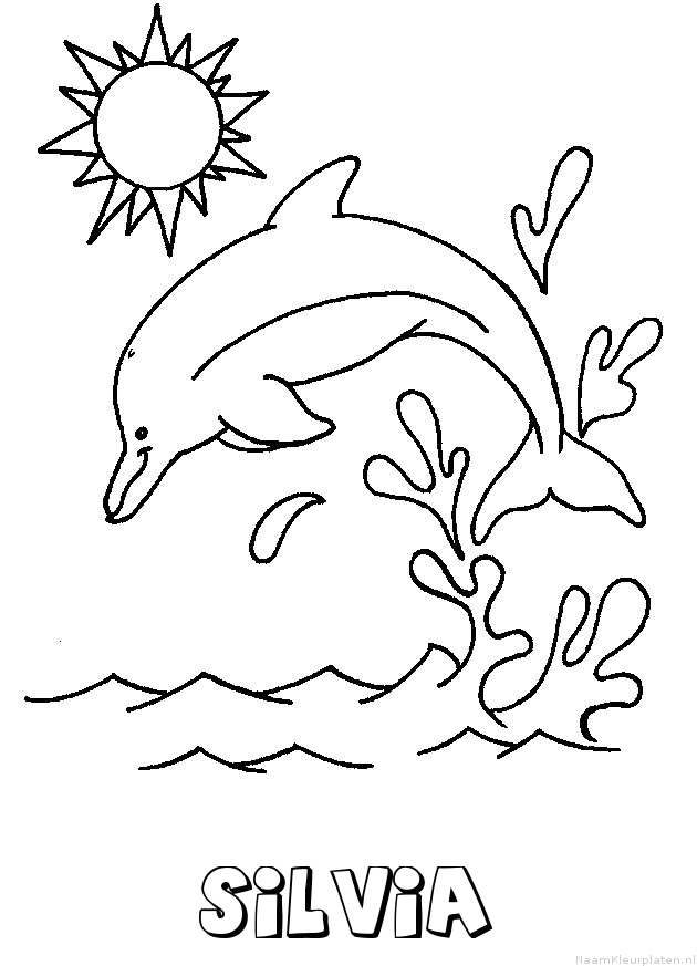 Silvia dolfijn kleurplaat