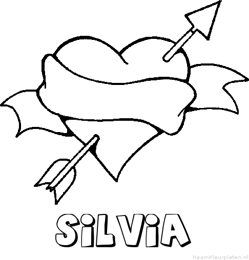 Silvia liefde kleurplaat