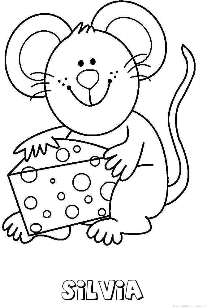 Silvia muis kaas kleurplaat