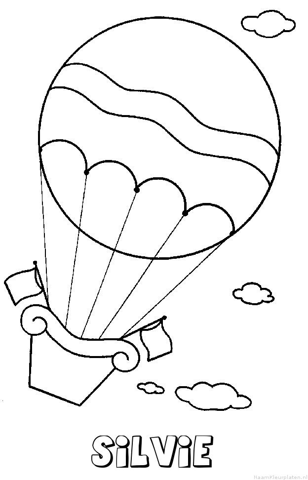 Silvie luchtballon kleurplaat