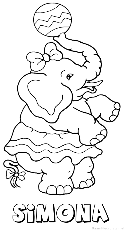 Simona olifant kleurplaat