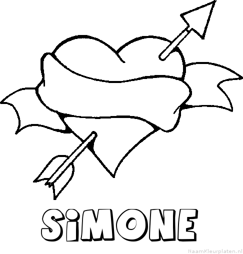 Simone liefde kleurplaat