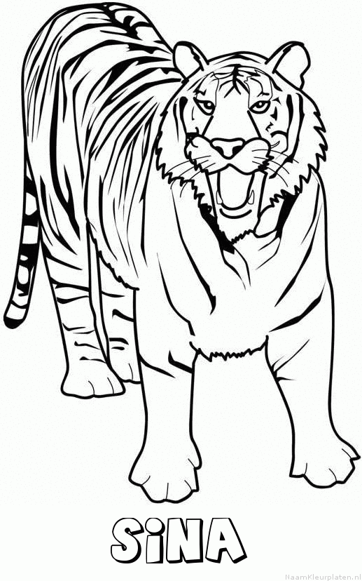 Sina tijger 2 kleurplaat