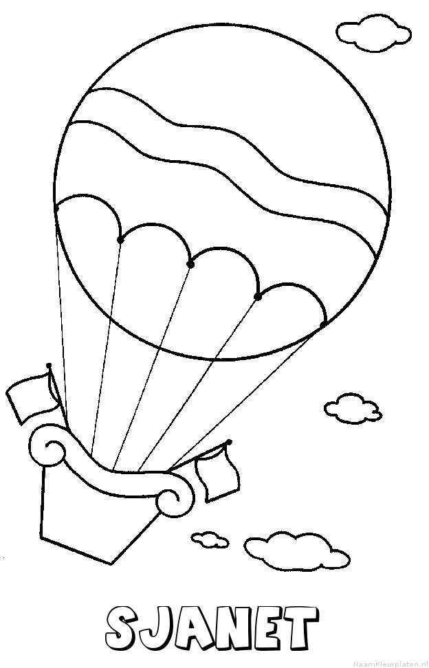 Sjanet luchtballon kleurplaat