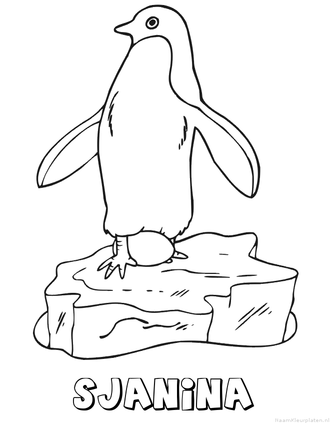 Sjanina pinguin kleurplaat