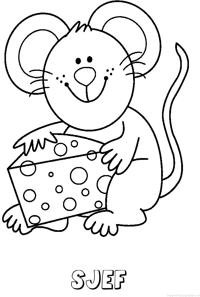 Sjef muis kaas kleurplaat