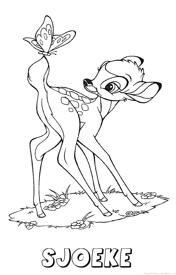 Sjoeke bambi kleurplaat