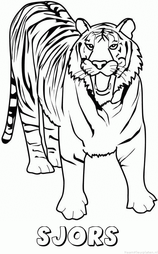 Sjors tijger 2 kleurplaat