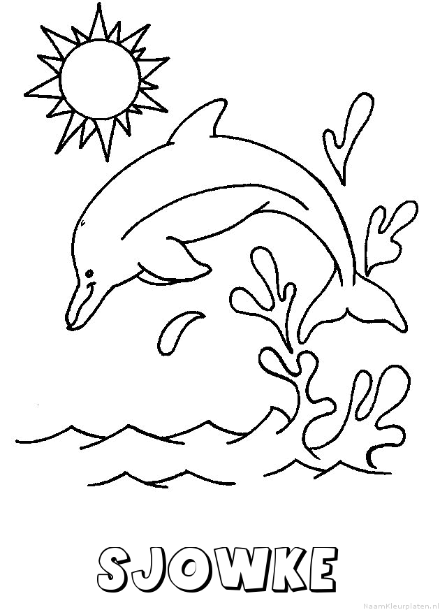Sjowke dolfijn kleurplaat