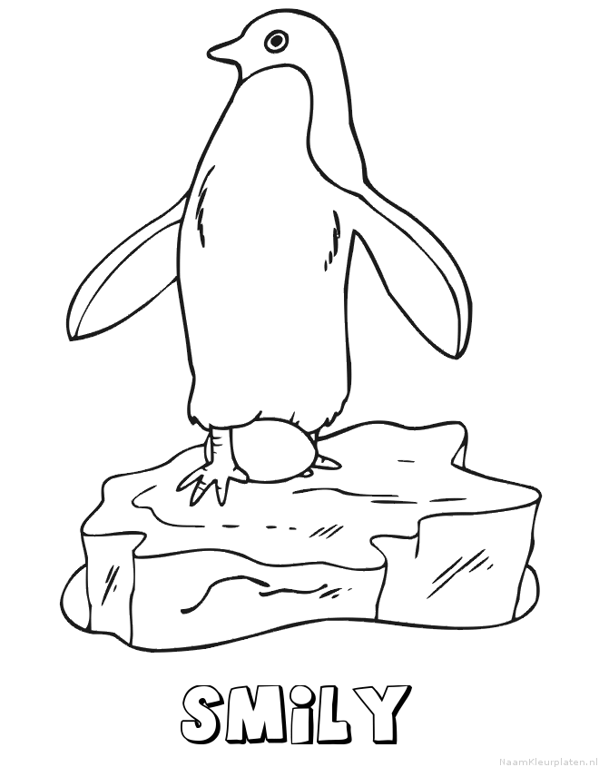 Smily pinguin kleurplaat