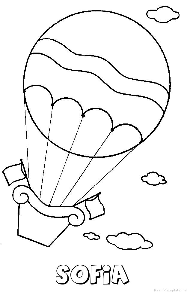 Sofia luchtballon kleurplaat