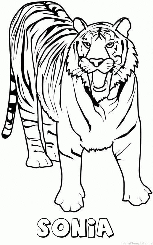 Sonia tijger 2 kleurplaat