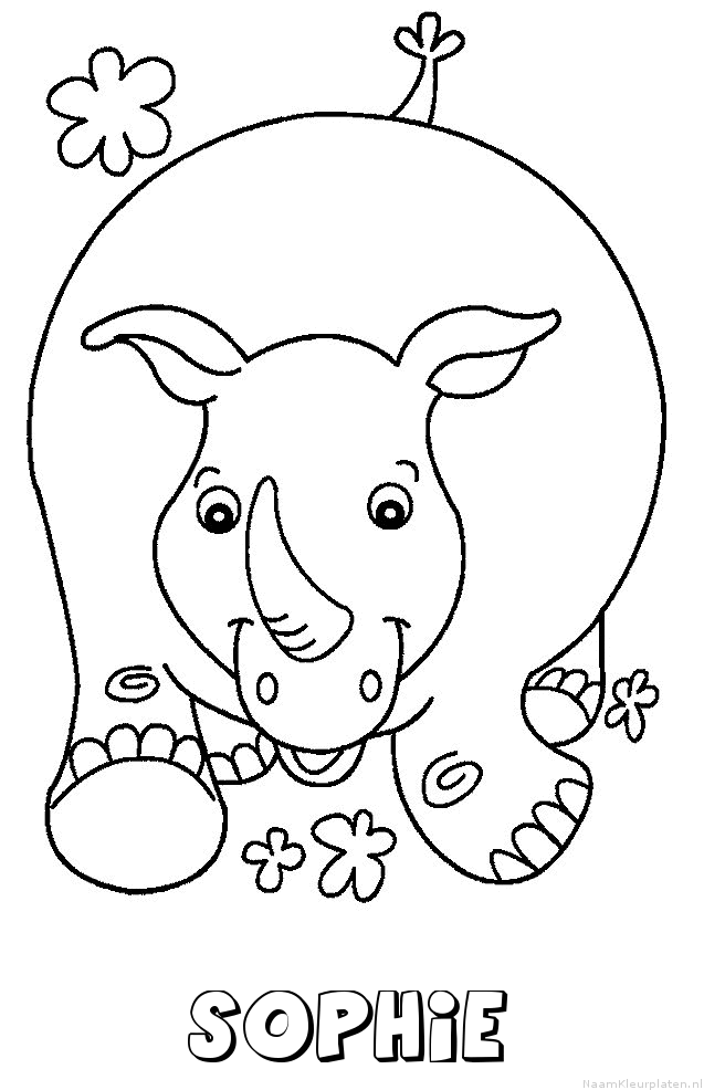 Sophie neushoorn kleurplaat