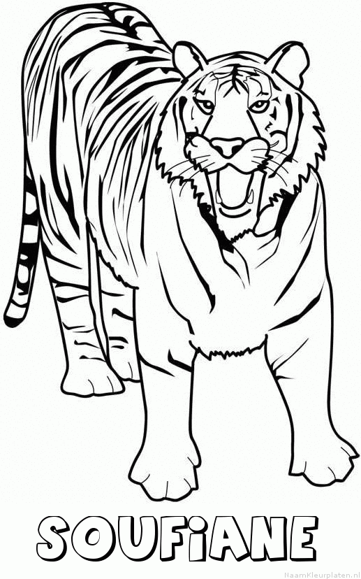Soufiane tijger 2 kleurplaat