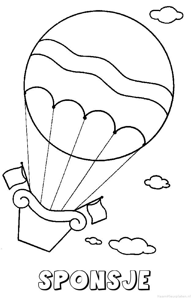 Sponsje luchtballon kleurplaat