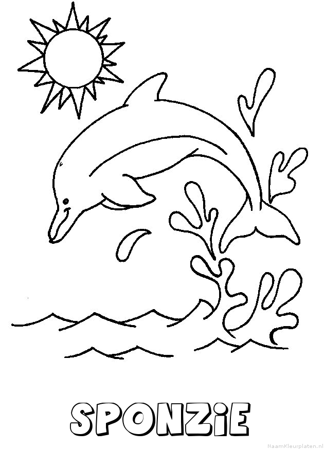 Sponzie dolfijn kleurplaat