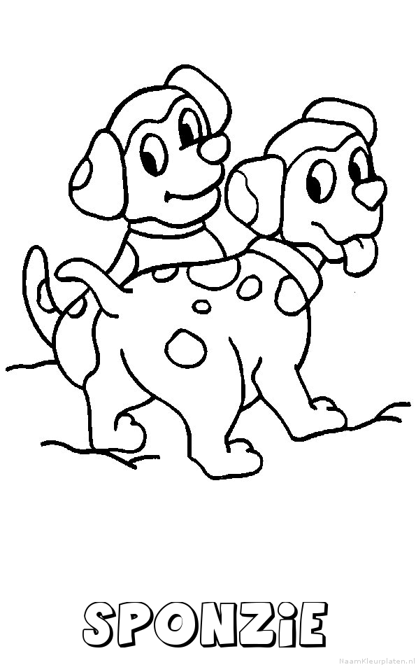 Sponzie hond puppies kleurplaat