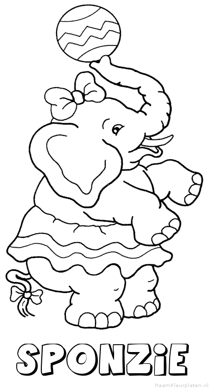 Sponzie olifant kleurplaat