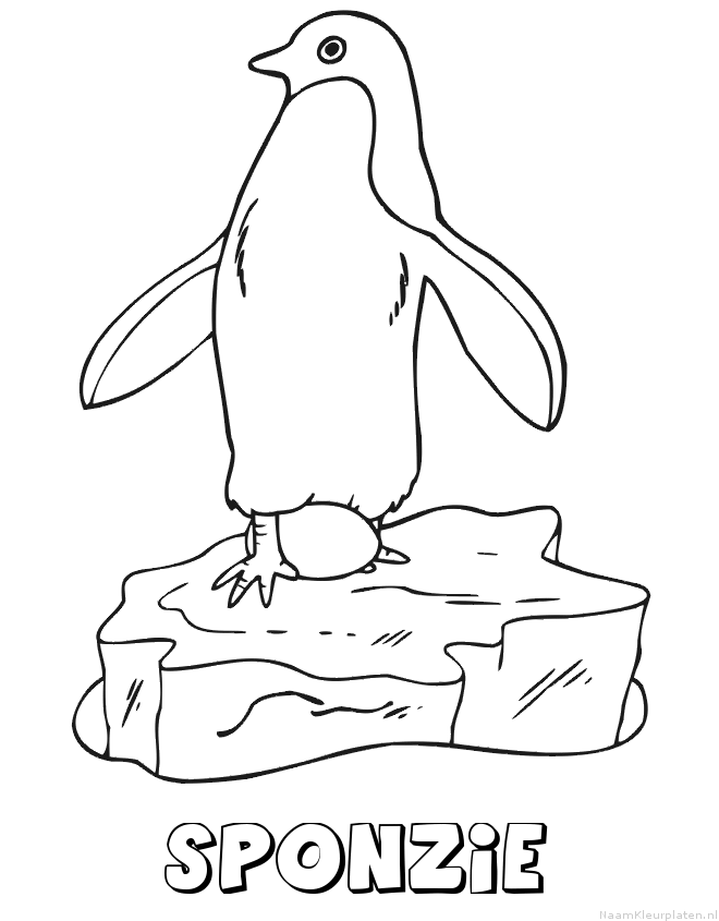 Sponzie pinguin kleurplaat