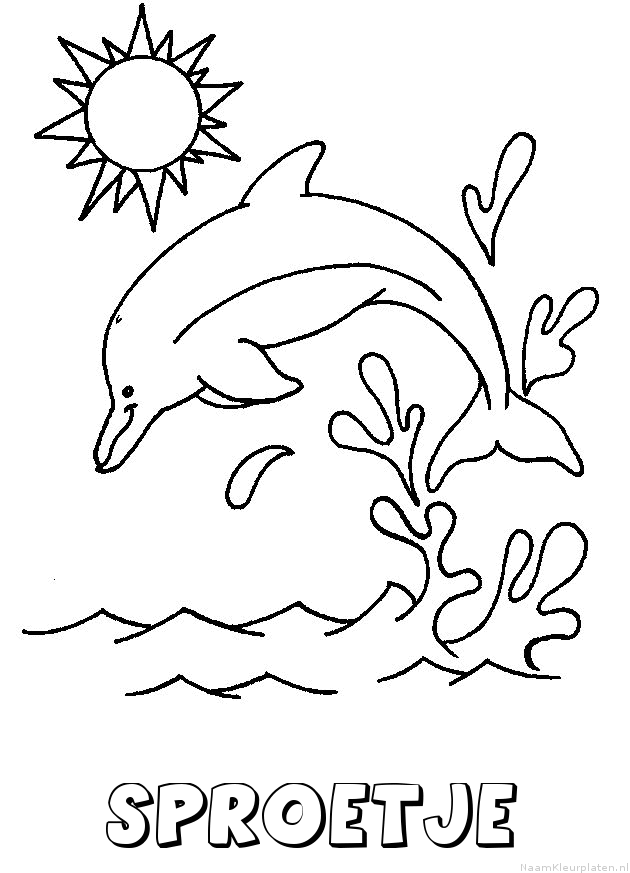 Sproetje dolfijn kleurplaat