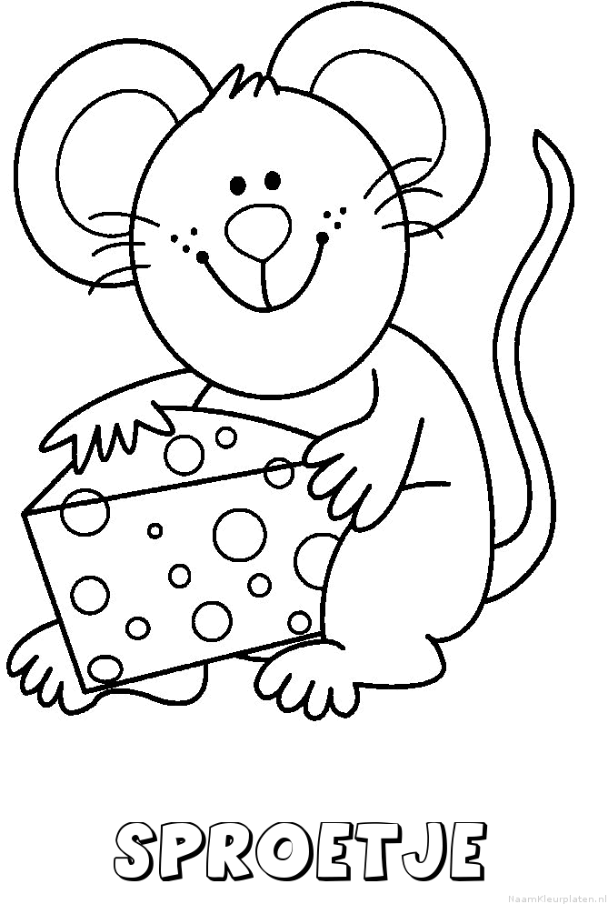 Sproetje muis kaas kleurplaat