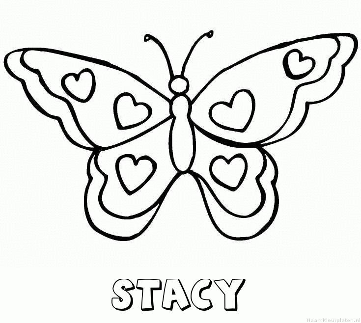 Stacy vlinder hartjes kleurplaat