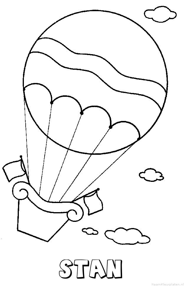 Stan luchtballon kleurplaat