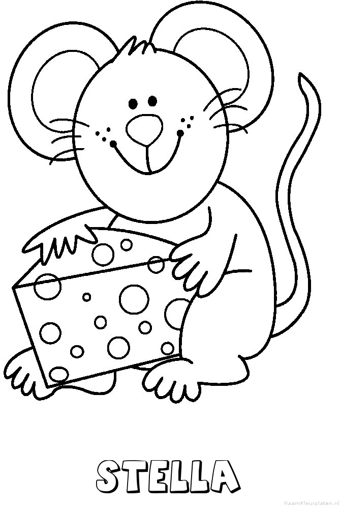 Stella muis kaas kleurplaat