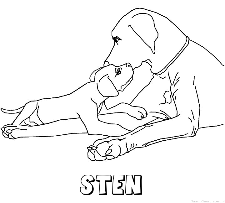 Sten hond puppy kleurplaat