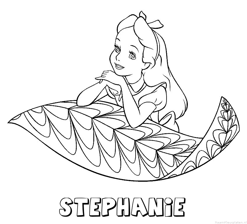 Stephanie alice in wonderland kleurplaat