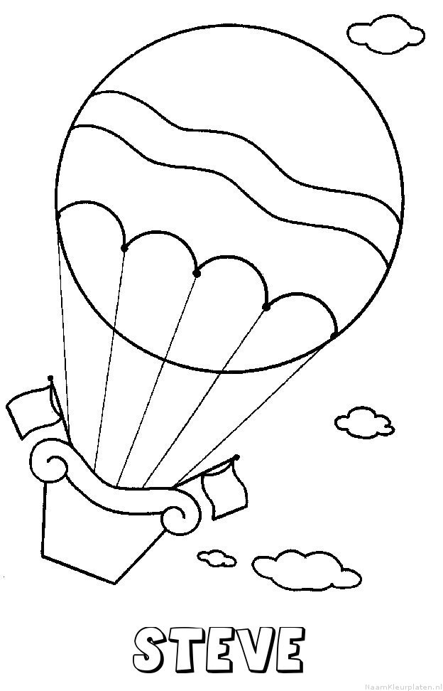 Steve luchtballon kleurplaat