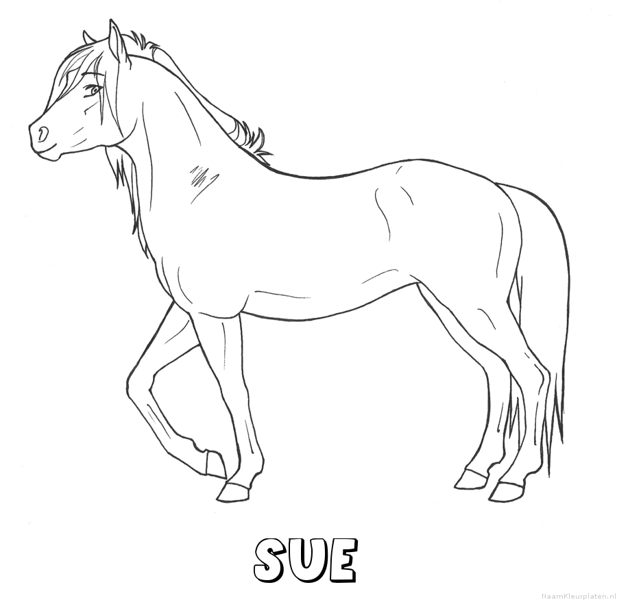 Sue paard kleurplaat