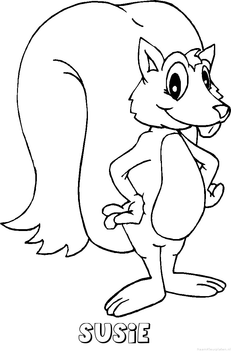 Susie eekhoorn kleurplaat