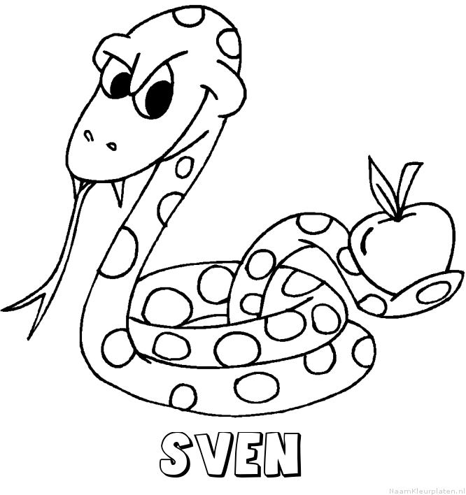 Sven slang kleurplaat