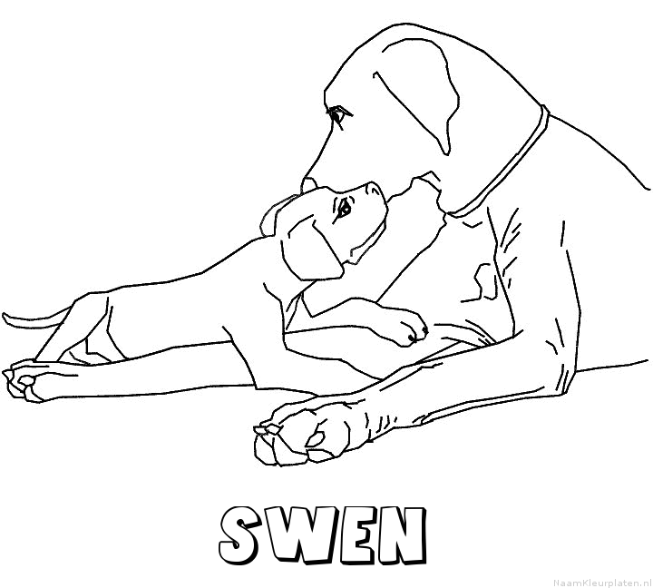 Swen hond puppy kleurplaat