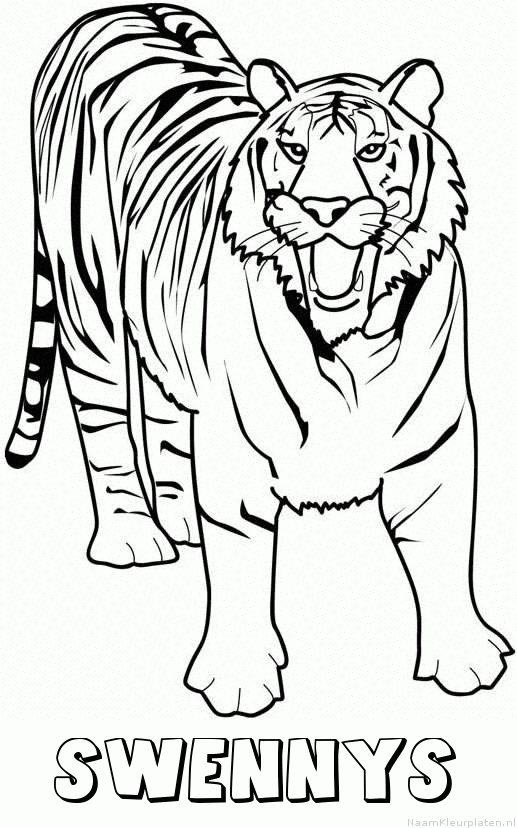 Swennys tijger 2 kleurplaat