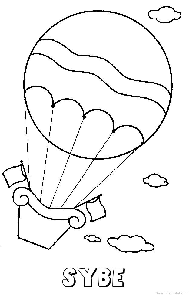 Sybe luchtballon kleurplaat